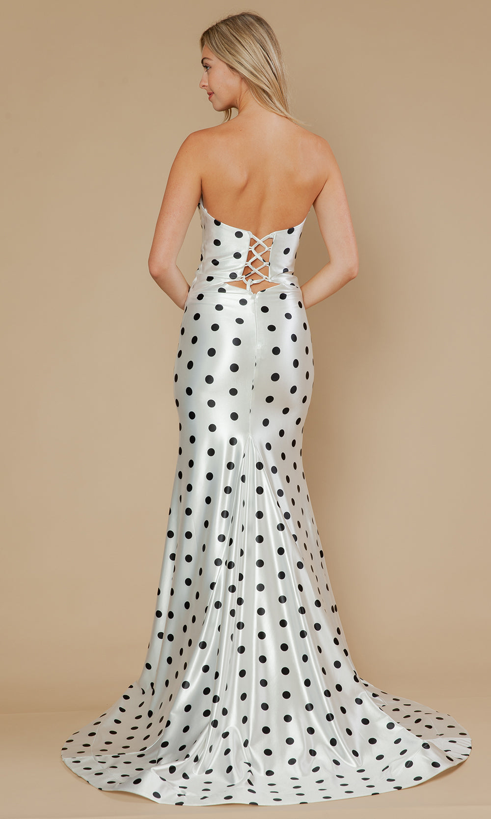 Poly USA 25200 - Bow Accent Polka Dot Sheath Prom Gown Prom Dresses