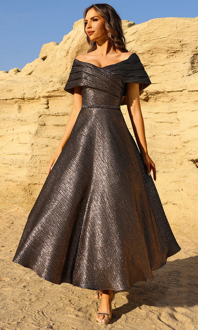 Terani Couture 252C5022 - Beaded Belt A-line Evening Gown Cocktail Dresses