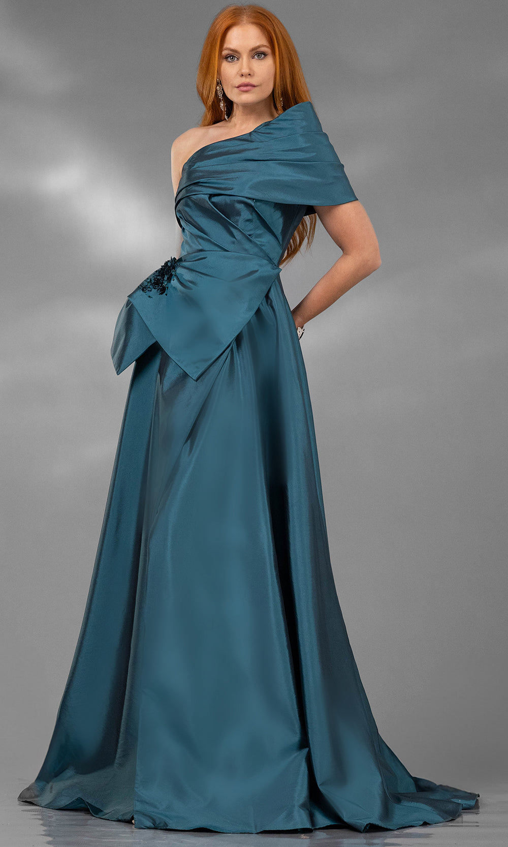Terani Couture 252E5102 - One Shoulder Taffeta A-Line Gown