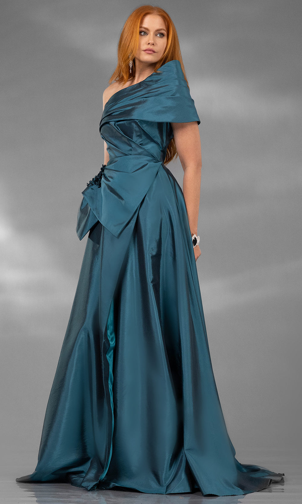 Terani Couture 252E5102 - One Shoulder Taffeta A-Line Gown