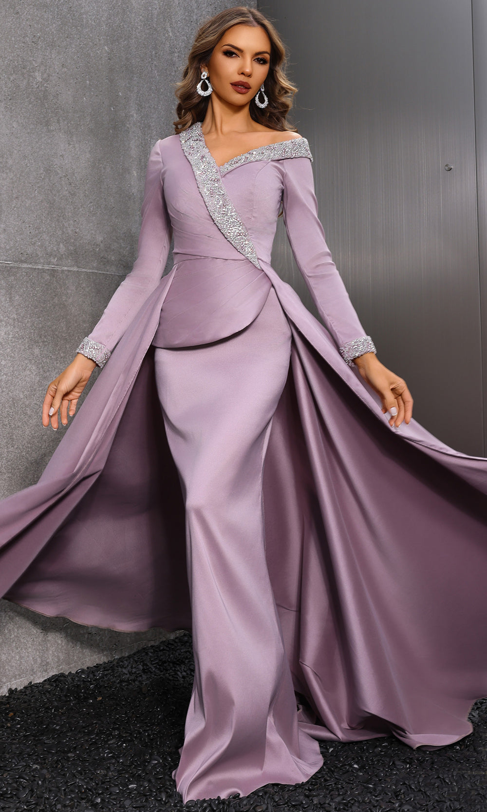 Terani Couture 252E5108 - Beaded Asymmetrical Gown