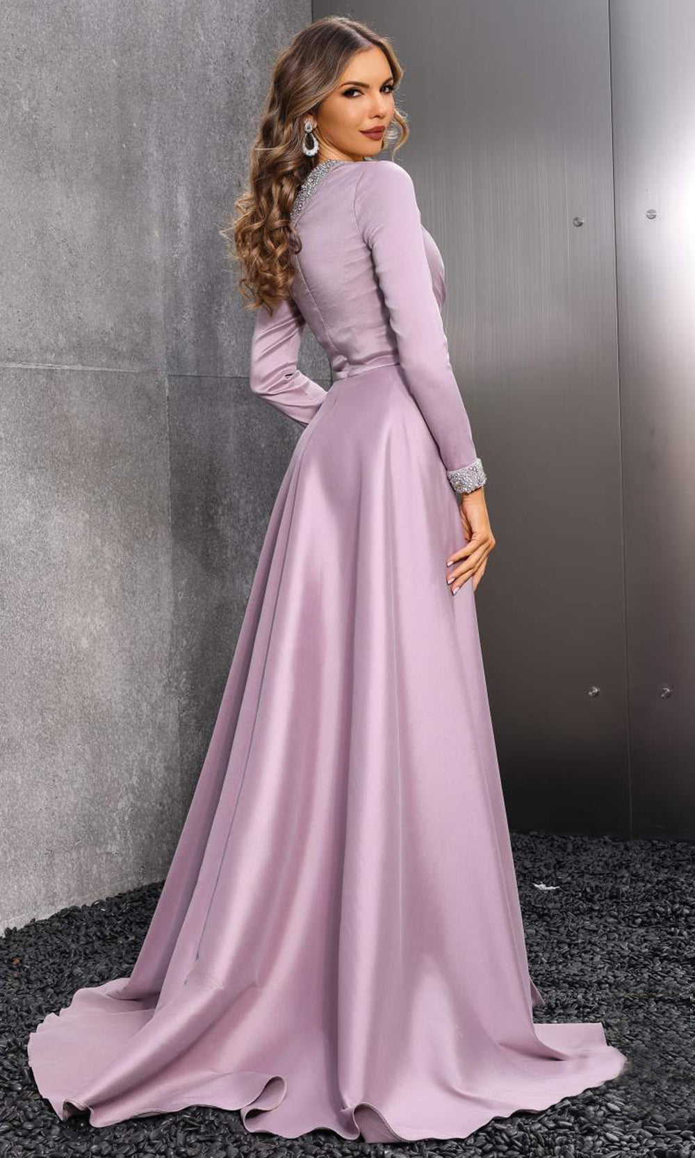 Terani Couture 252E5108 - Beaded Asymmetrical Gown
