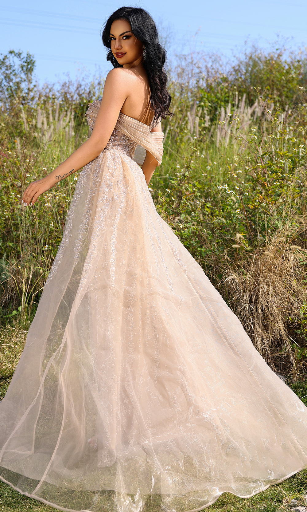 Terani Couture 252E5124 - Pleated Bodice Sweetheart Long Gown Special Occasion Dress