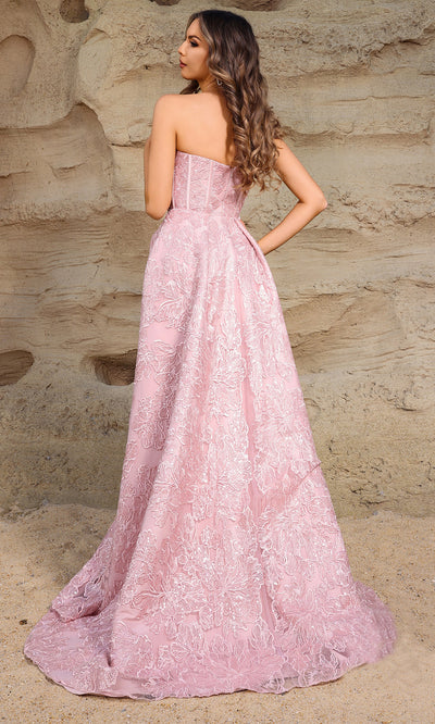 Terani Couture 252E5134 - Corset Sheath Gown with Overskirt Prom Dresses