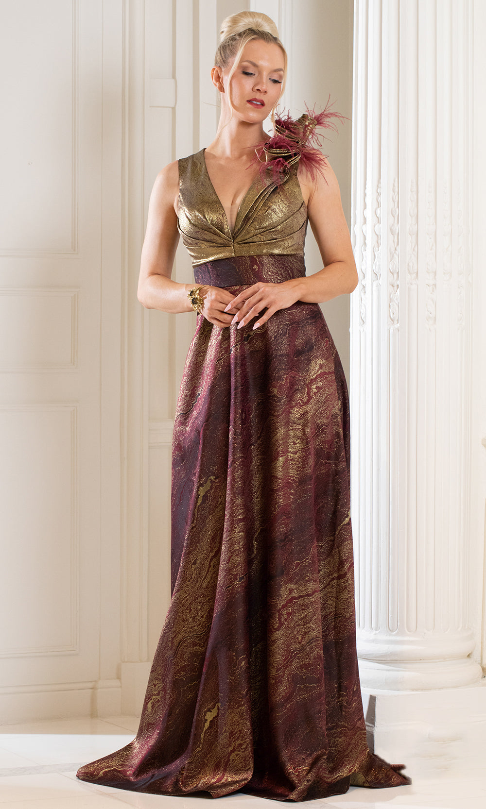 Terani Couture 252E5124 - Pleated Bodice Sweetheart Long Gown Special Occasion Dress