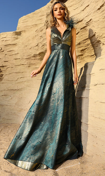 Terani Couture 252E5124 - Pleated Bodice Sweetheart Long Gown Special Occasion Dress