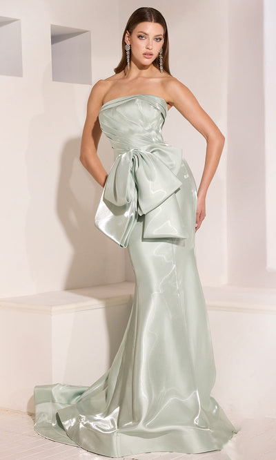 Terani Couture 252E5164 - Ruched Trumpet Gown with Oversized Bow Pageant Dresses