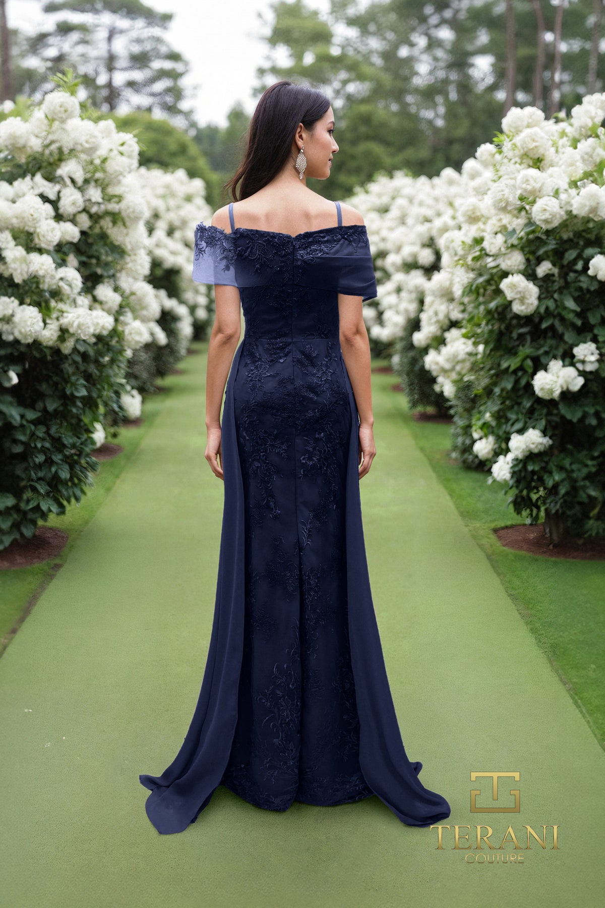 Terani Couture 252M5308 - Illusion Sleeve Embroidered Sheath Gown