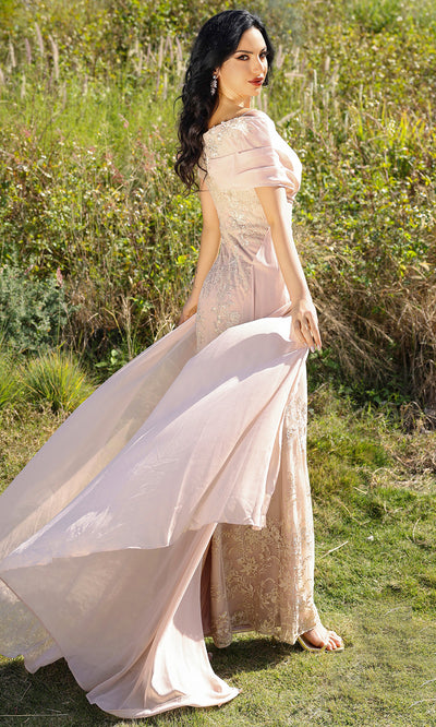 Terani Couture 252M5308 - Illusion Sleeve Embroidered Sheath Gown Mother of the Bride Dresses