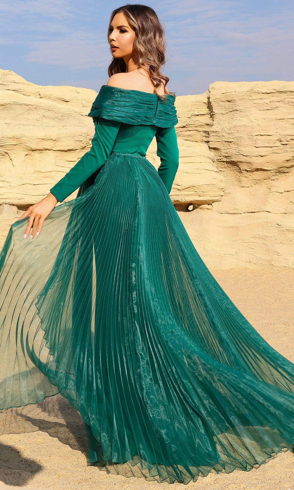 Terani Couture 252M5316 - Floral Applique Long Sleeve Gown Mother of the Bride Dresses