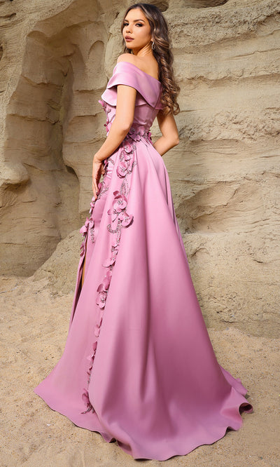 Terani Couture 252M5317 - Floral Embellished Straight Neck Dress