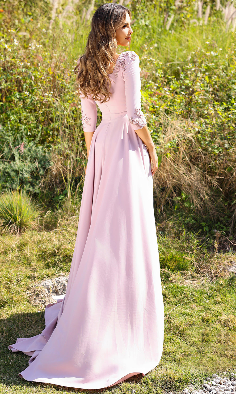 Terani Couture 252M5338 - Elegant Quarter Sleeve Overskirt Gown Mother of the Bride Dresses