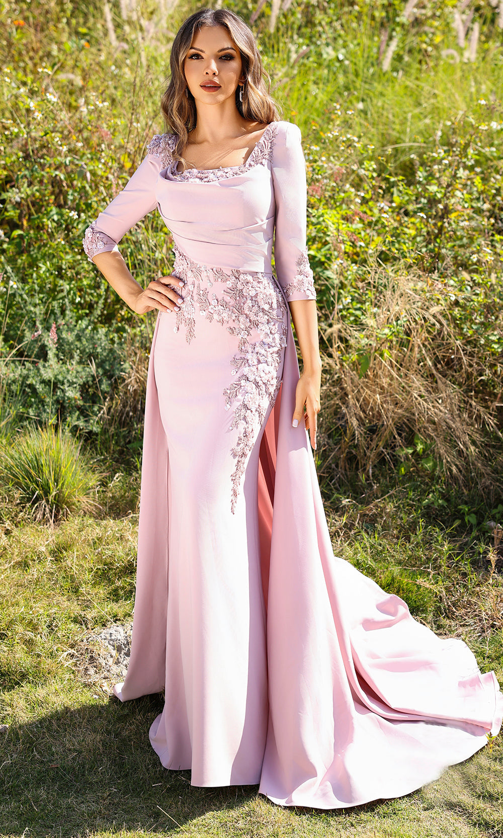 Terani 252M5338 - Sequin Square Neck Formal Dress