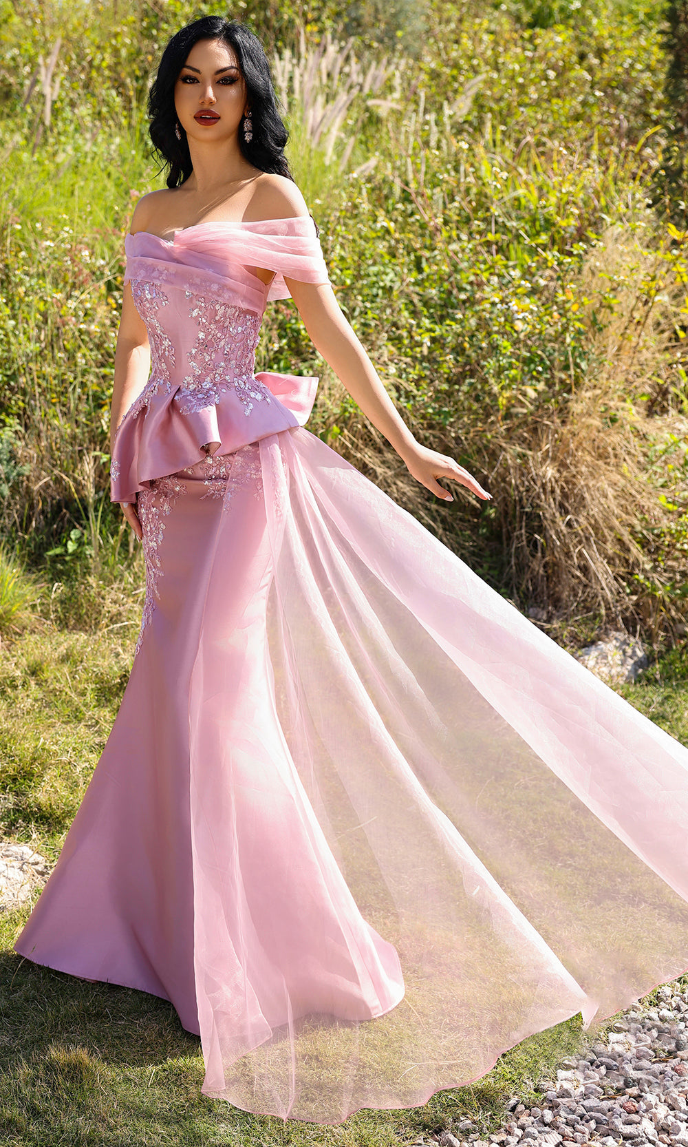 Terani Couture 252M5357 - Embellished Mermaid Gown with Side Draped Pageant Dresses