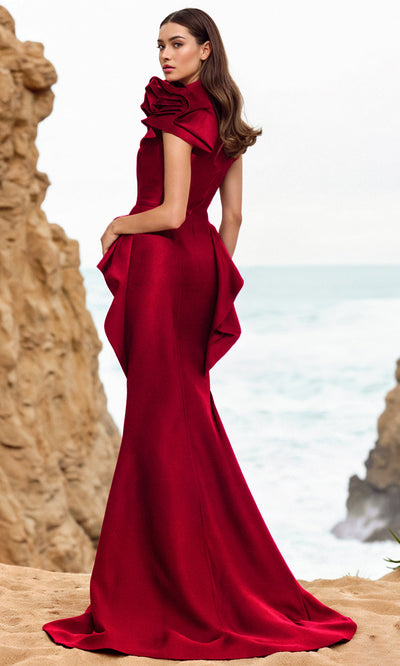 Terani Couture 252E5546 - Asymmetrical Peplum Mermaid Gown Prom Dresses