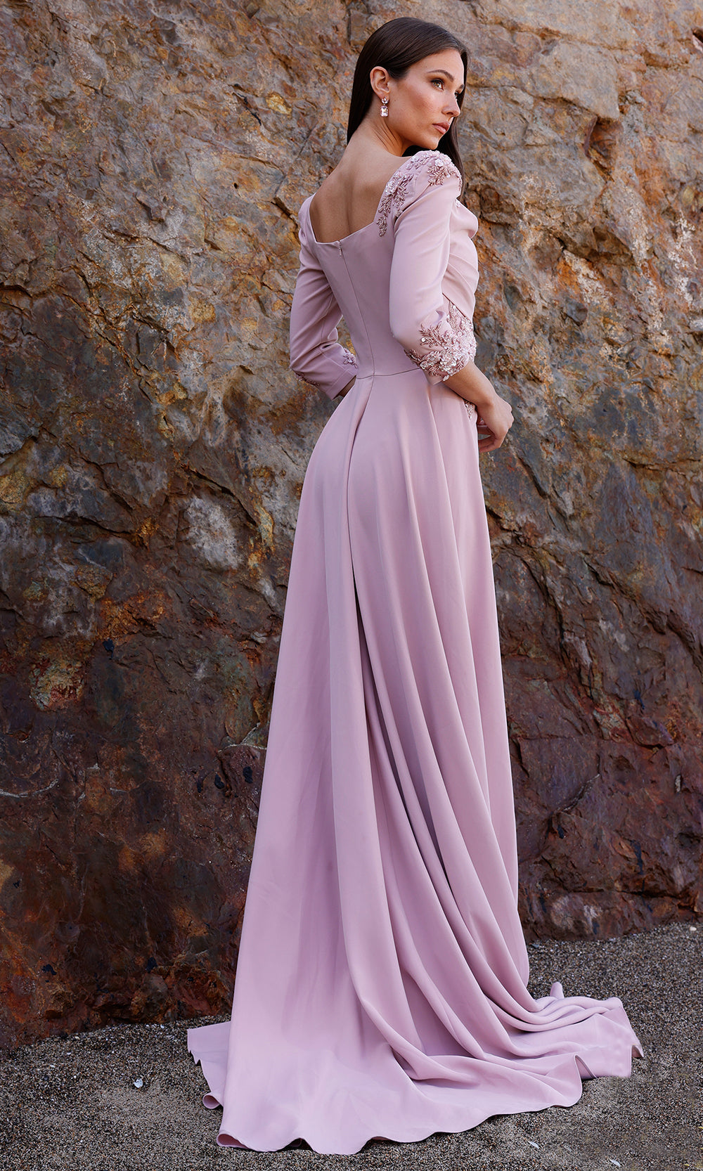 Terani 252M5338 - Sequin Square Neck Formal Dress