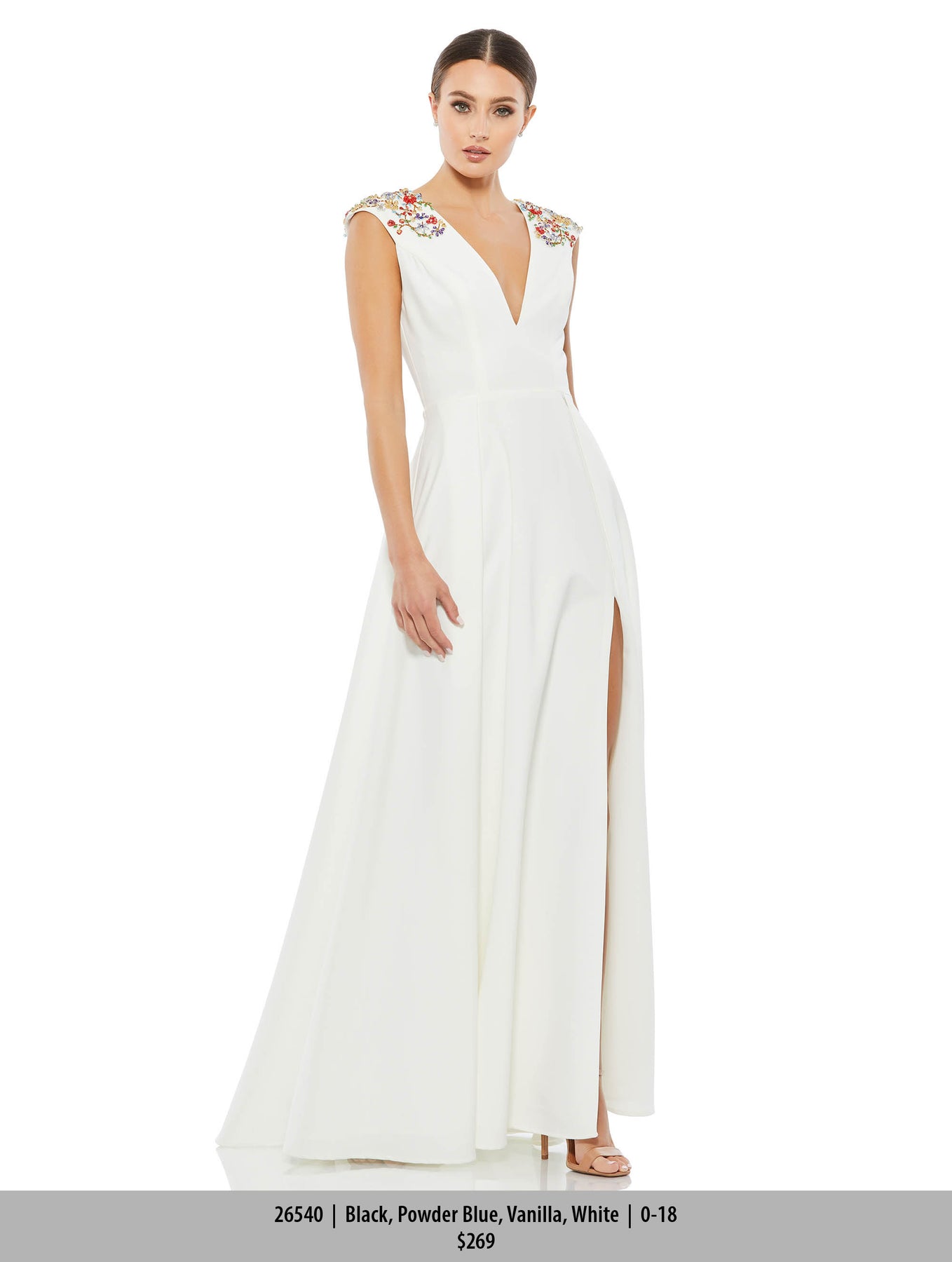 Ieena Duggal 26540 - Beaded Lace A-Line Evening Gown