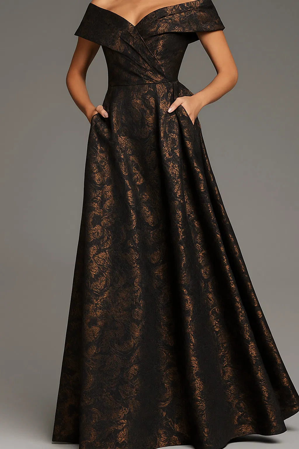 Jovani 25666 - Intricate Off-Shoulder Prom Gown