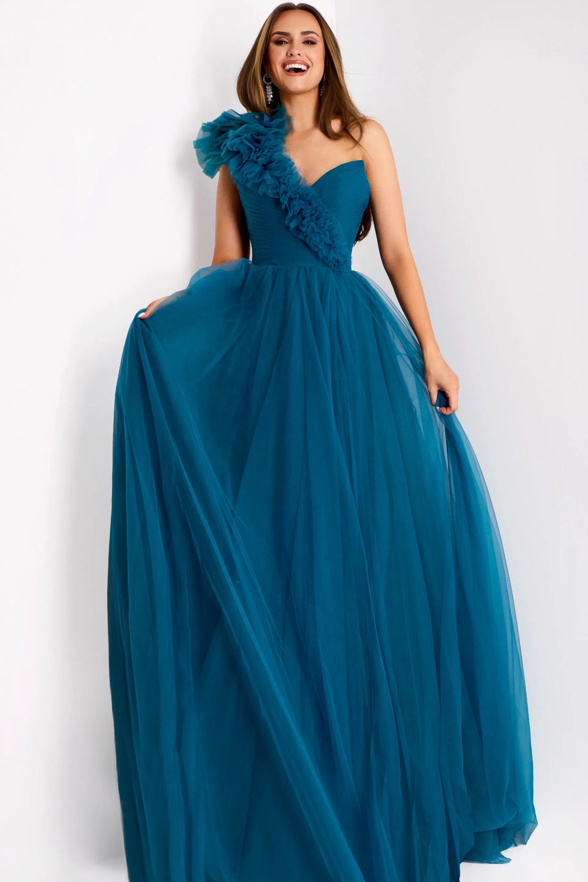 Jovani 25919 - Ruffled One Shoulder Prom Dress