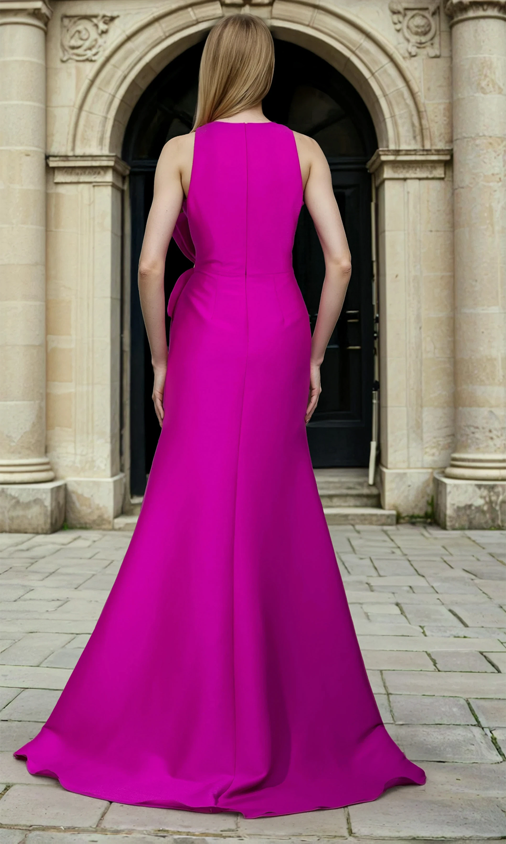 Janique 2603 - Elegant Ruffled Scoop Mermaid Gown Prom Dresses