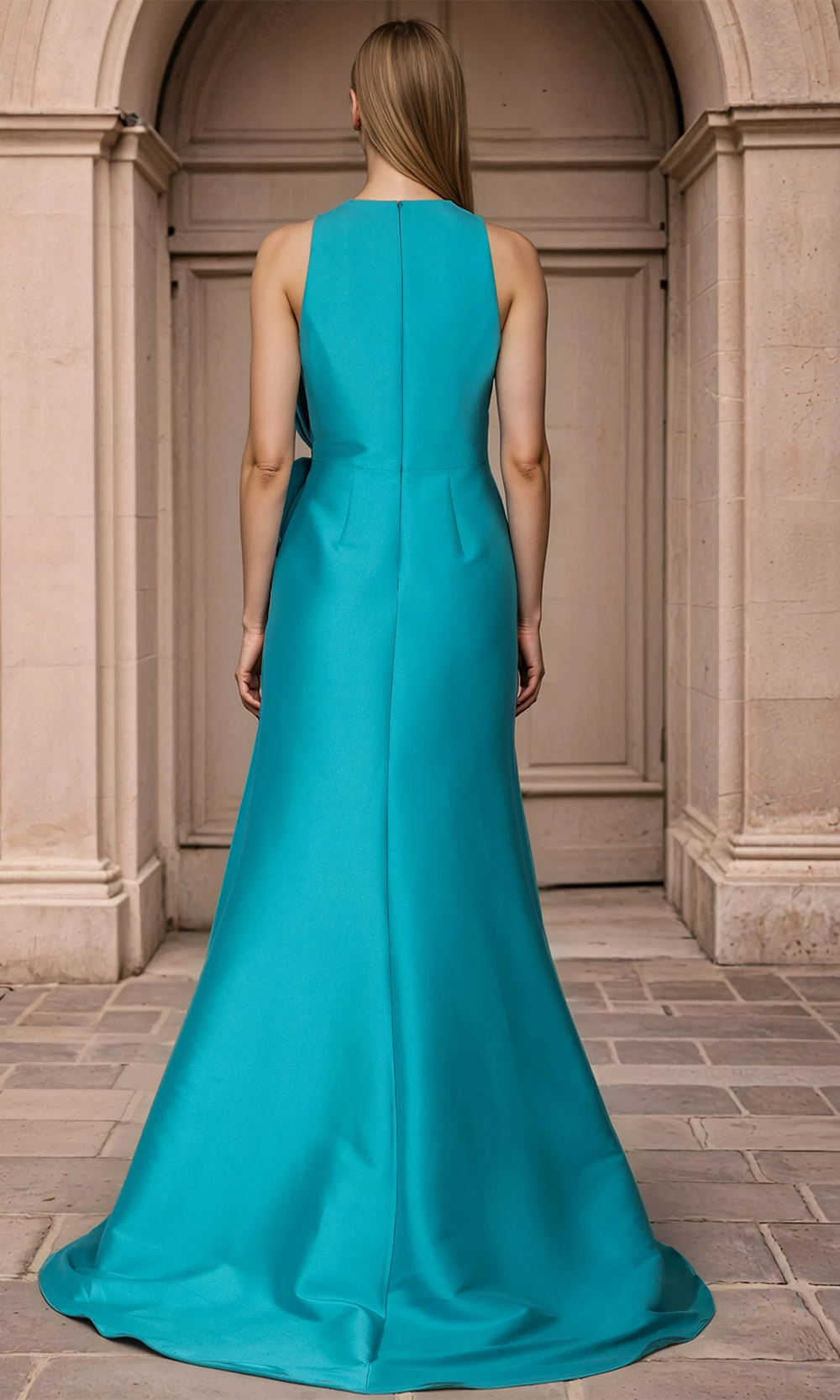 Janique 2603 - Elegant Ruffled Scoop Mermaid Gown Prom Dresses