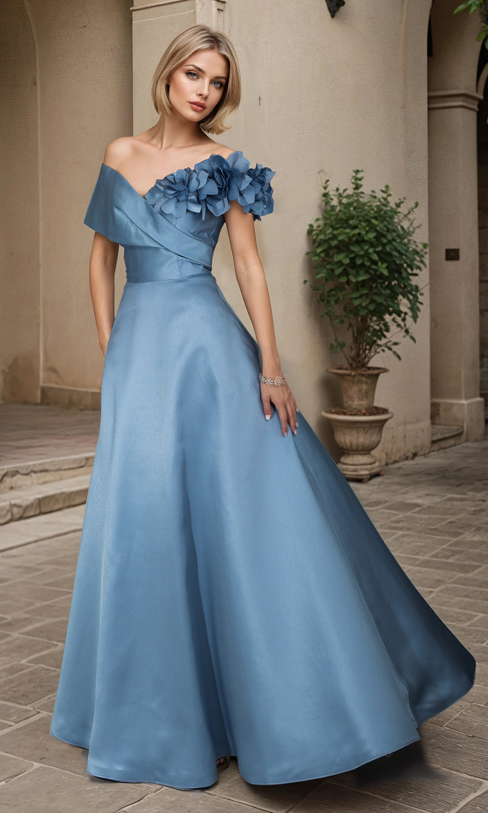 Janique 2606 - Elegant Pleated Prom Evening Dress Mother of the Bride Dresses