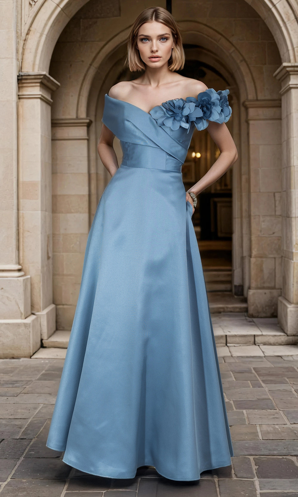 Janique 2606 - Elegant Pleated Prom Evening Dress Mother of the Bride Dresses