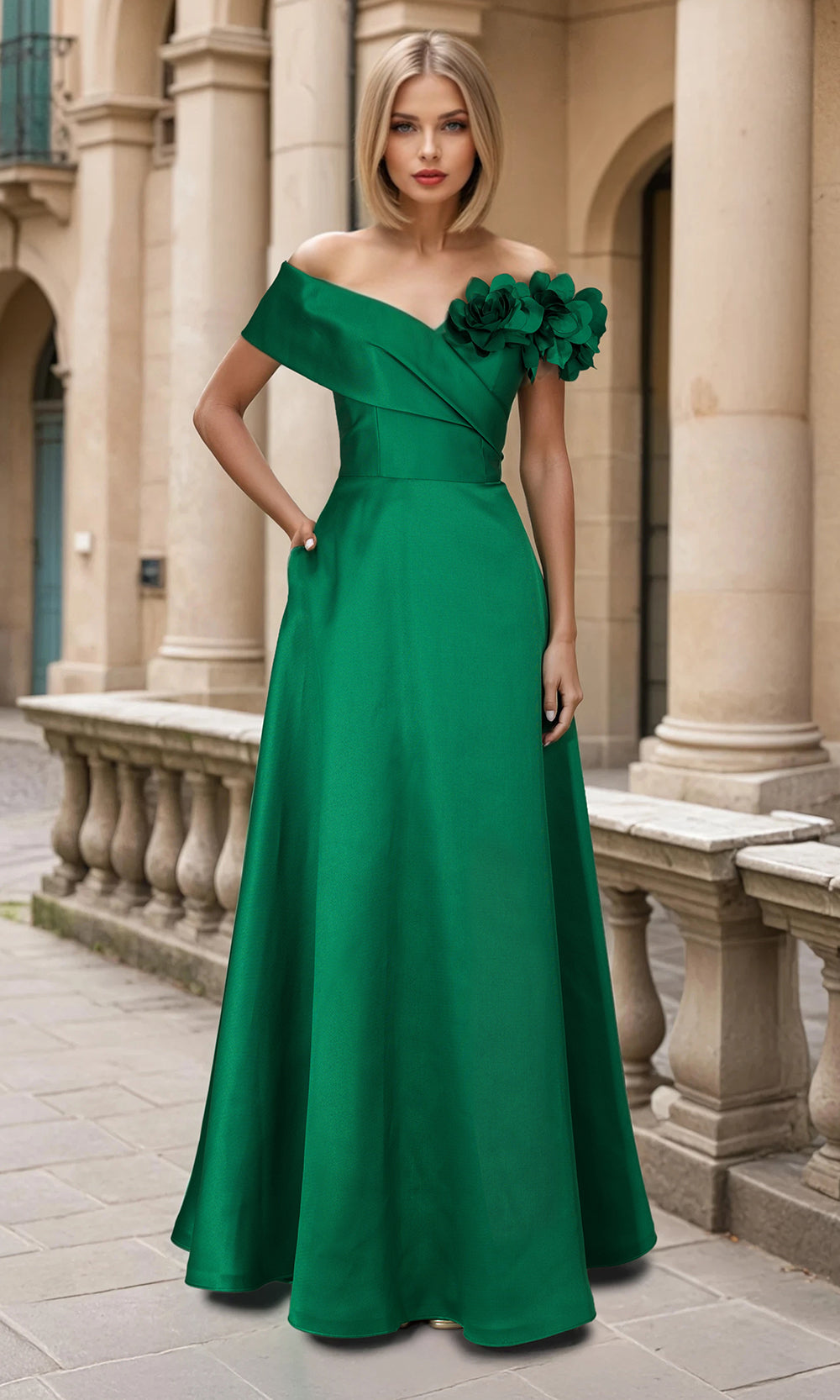 Janique 2606 - Elegant Pleated Prom Evening Dress Mother of the Bride Dresses