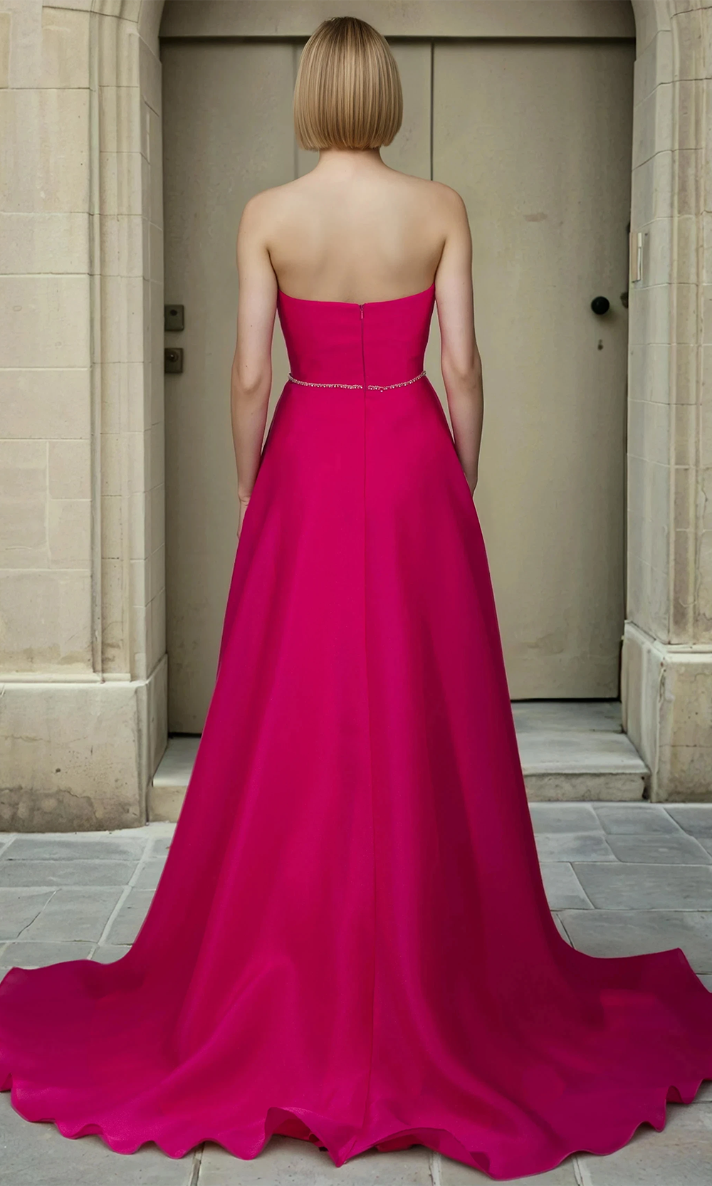 Janique 2607 - Layered Skirt Scoop A?Line Gown Prom Dresses