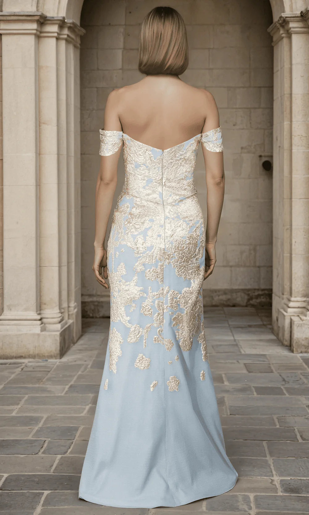 Janique 261059 - Embroidered Off-Shoulder Mermaid Prom Dress Mother of the Bride Dresses