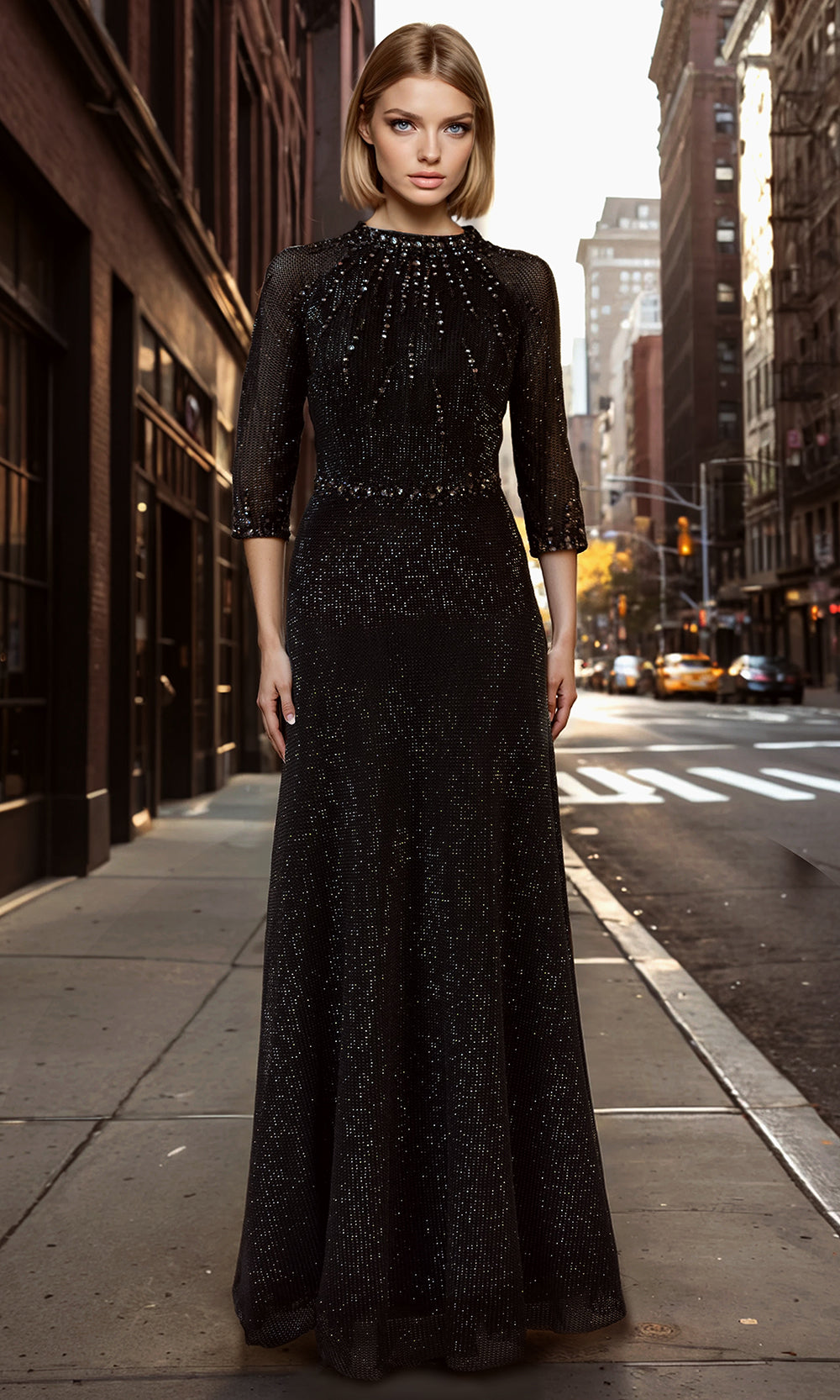 Janique 2610 - Shimmer Scoop Neck Mermaid Gown Formal Gowns