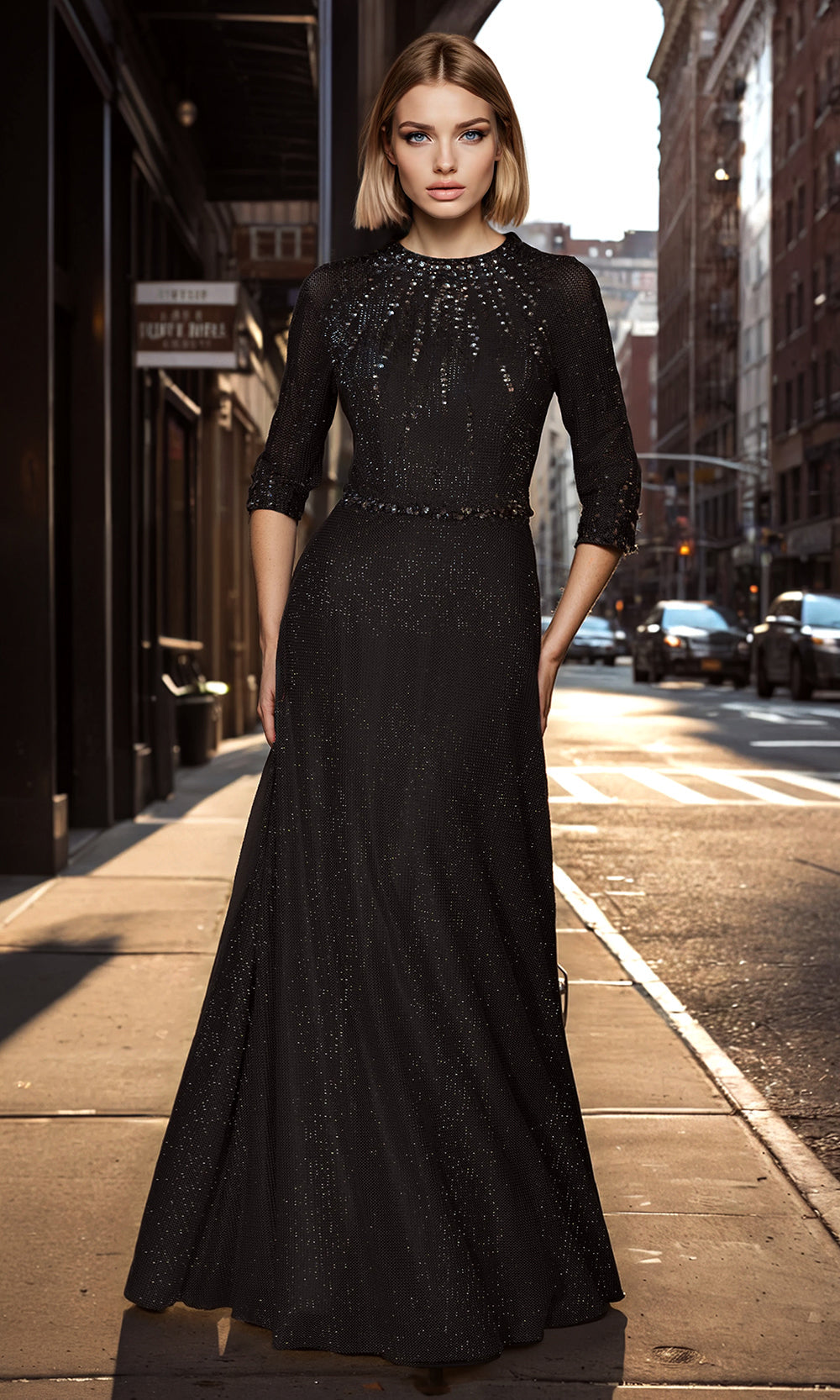 Janique 2610 - Shimmer Scoop Neck Mermaid Gown Formal Gowns