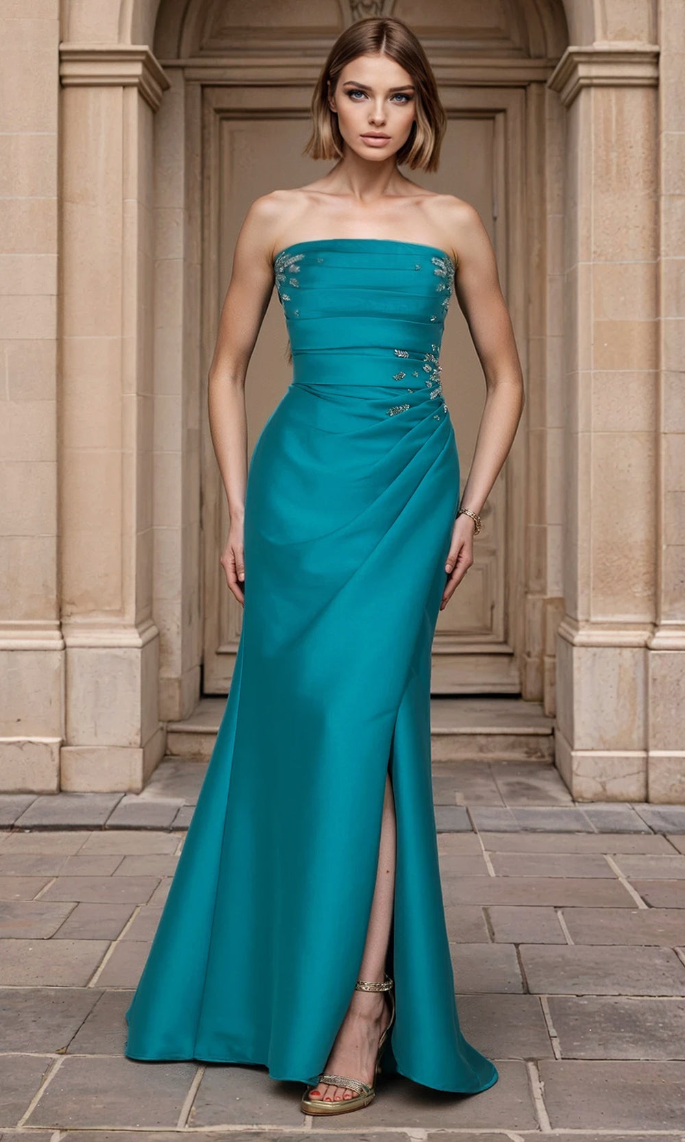 Janique 2619 - Ruching Embellished Off?Shoulder Prom Gown Mother of the Bride Dresses