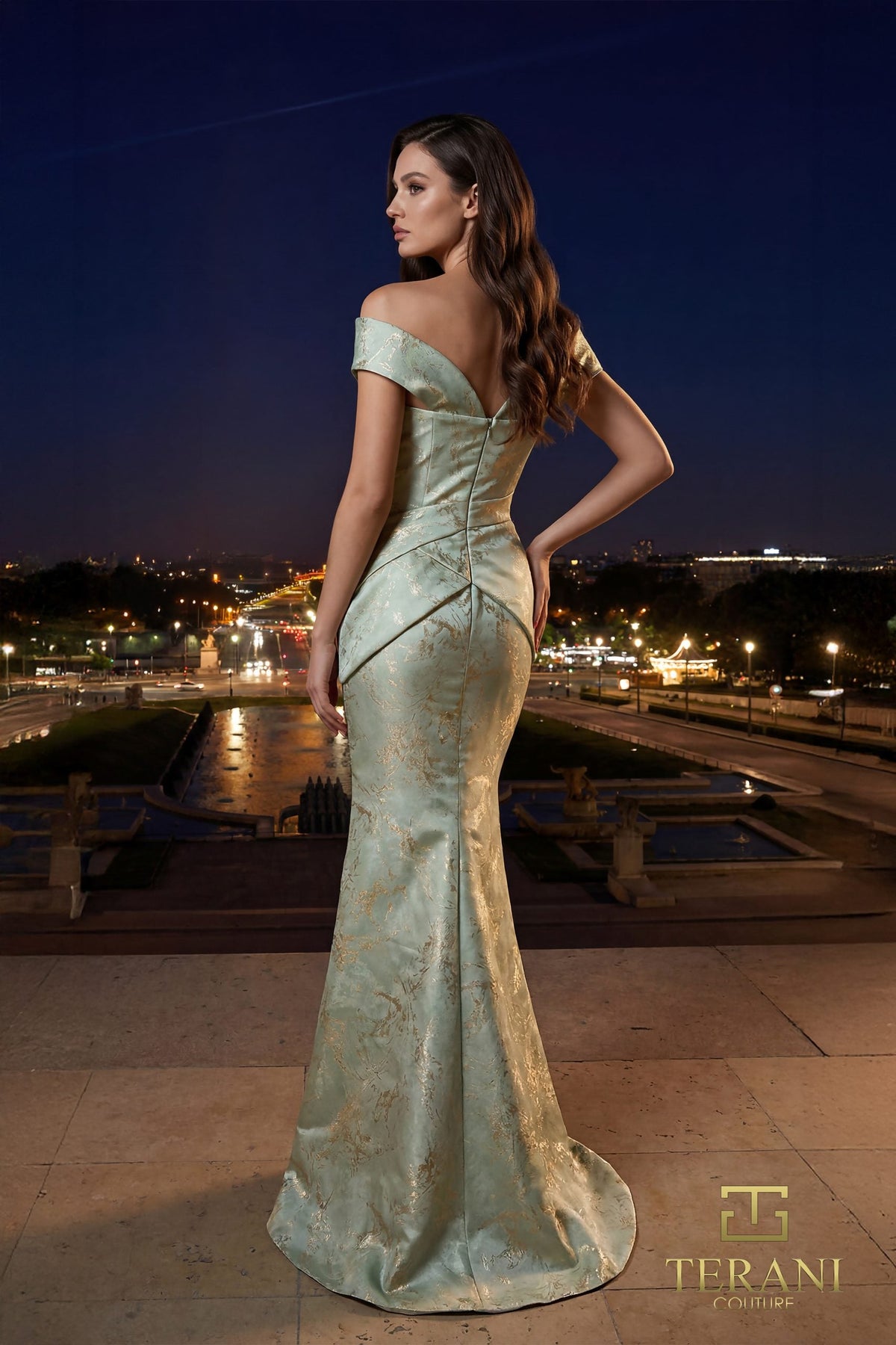 Terani Couture 261E6252 Beaded Accent Mermaid Evening Dress