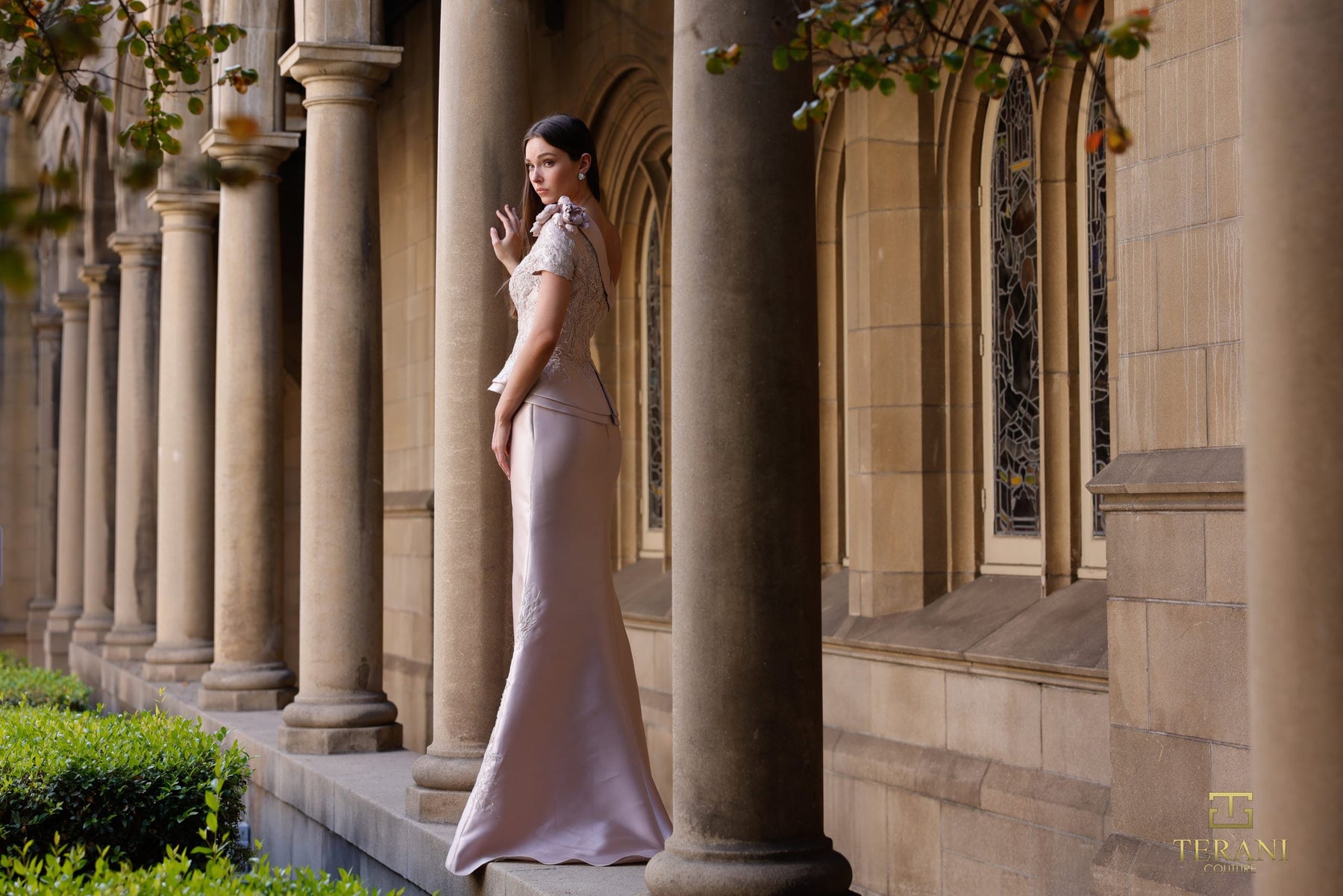 Terani Couture 261M6408 Embroidered Sheath Evening Dress