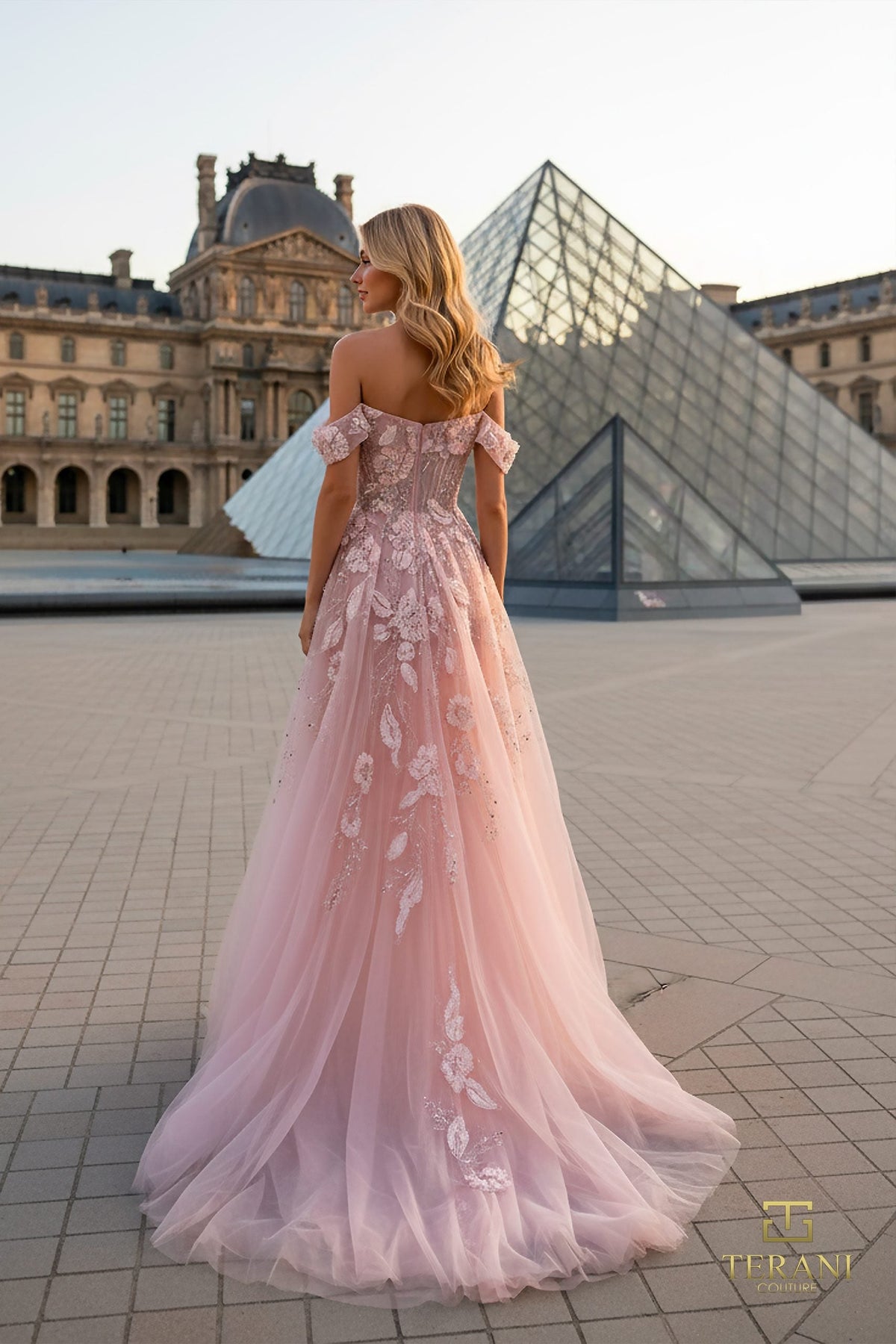 Terani Couture 261M6435 A-Line Skirt Beaded Tulle Evening Dress
