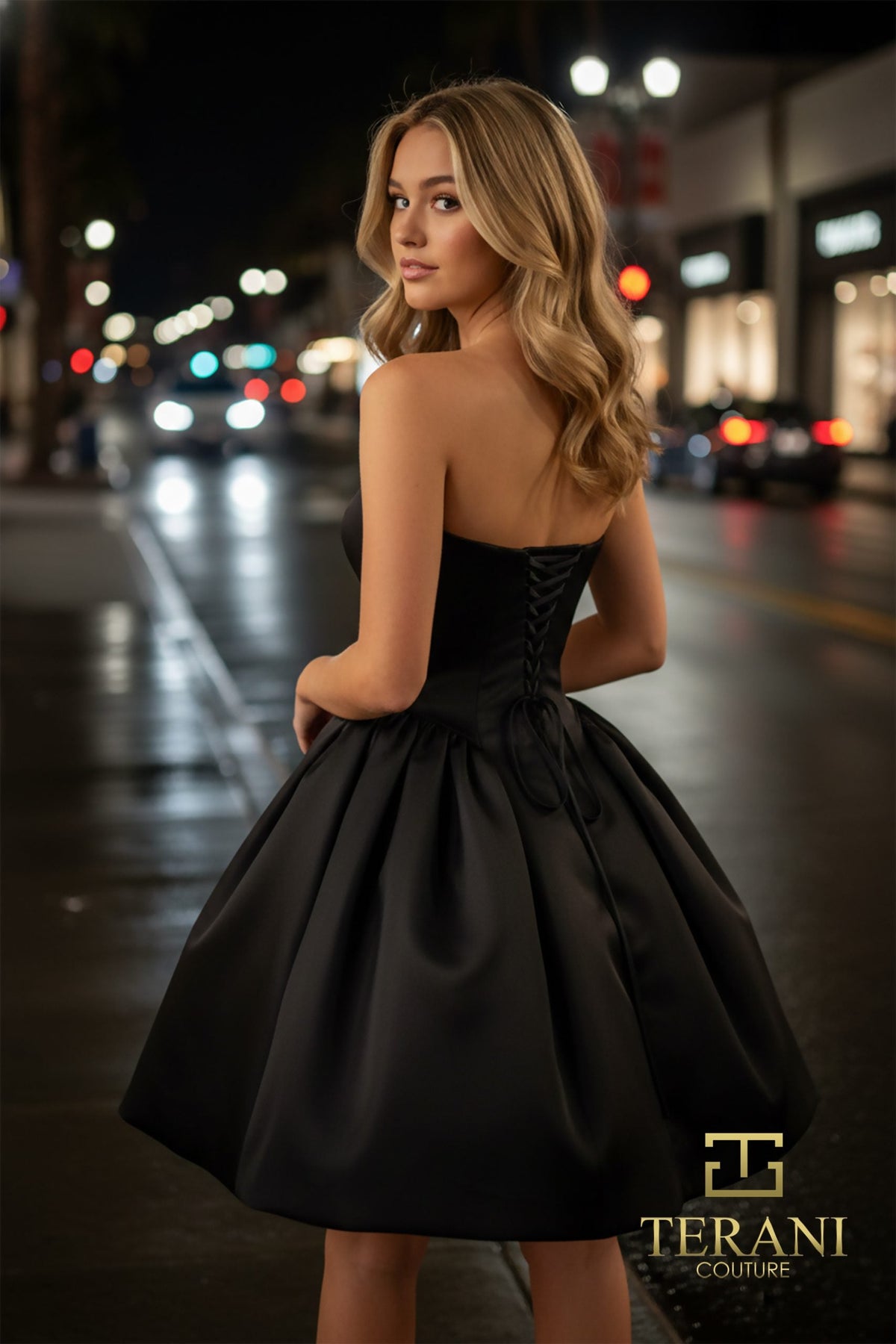 Terani Couture 261P6176 Sweetheart Neck Satin Party Dress