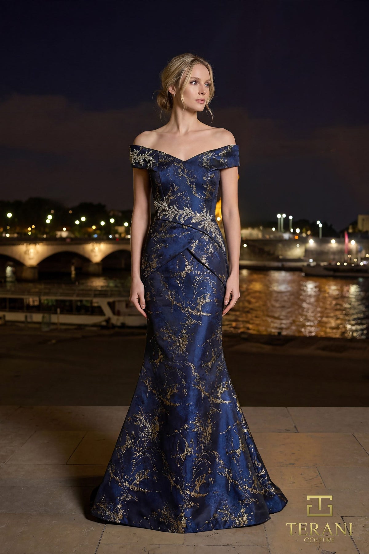Terani Couture 261E6252 Beaded Accent Mermaid Evening Dress