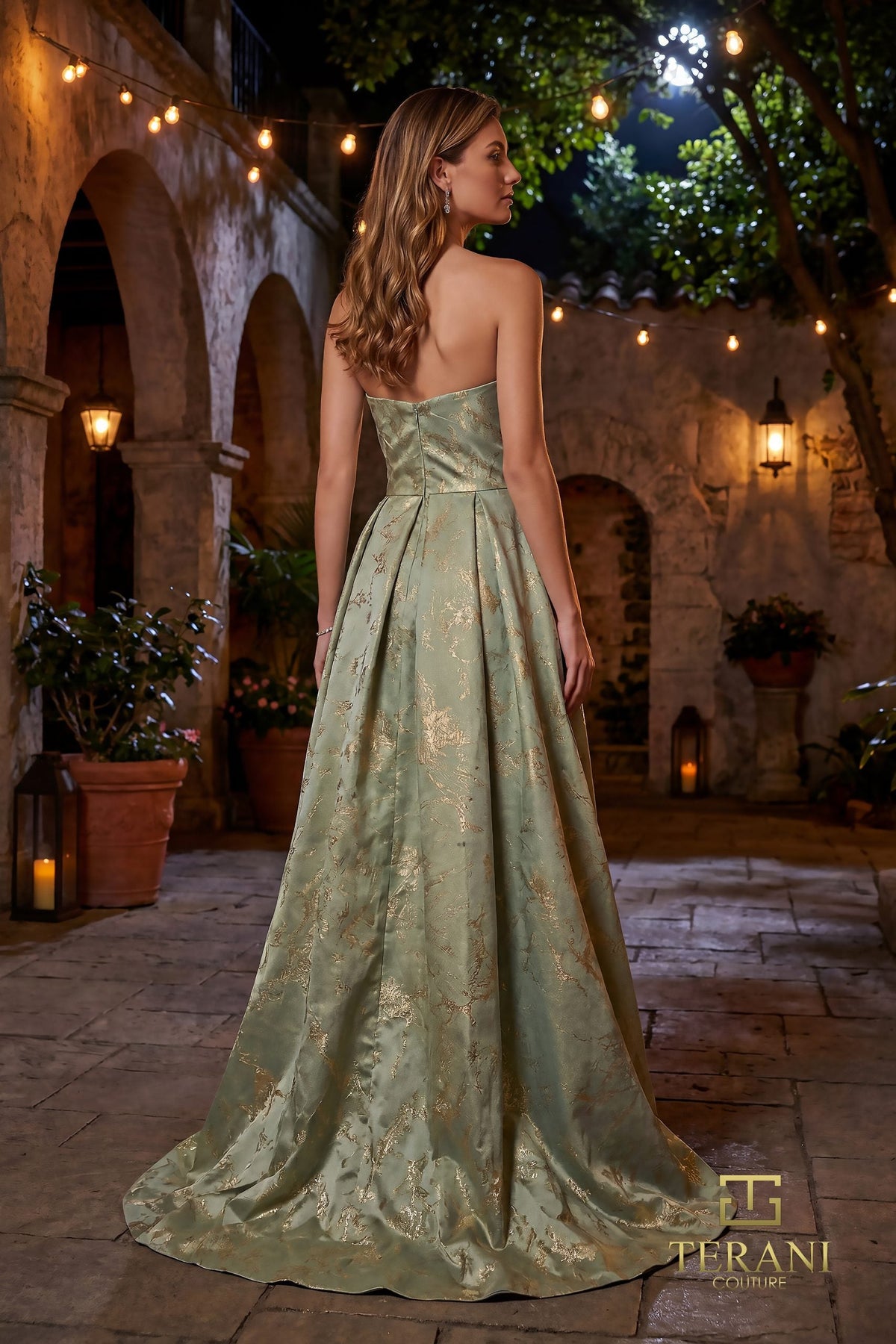 Terani Couture 261E6266 Sweetheart Floral Accent Evening Dress