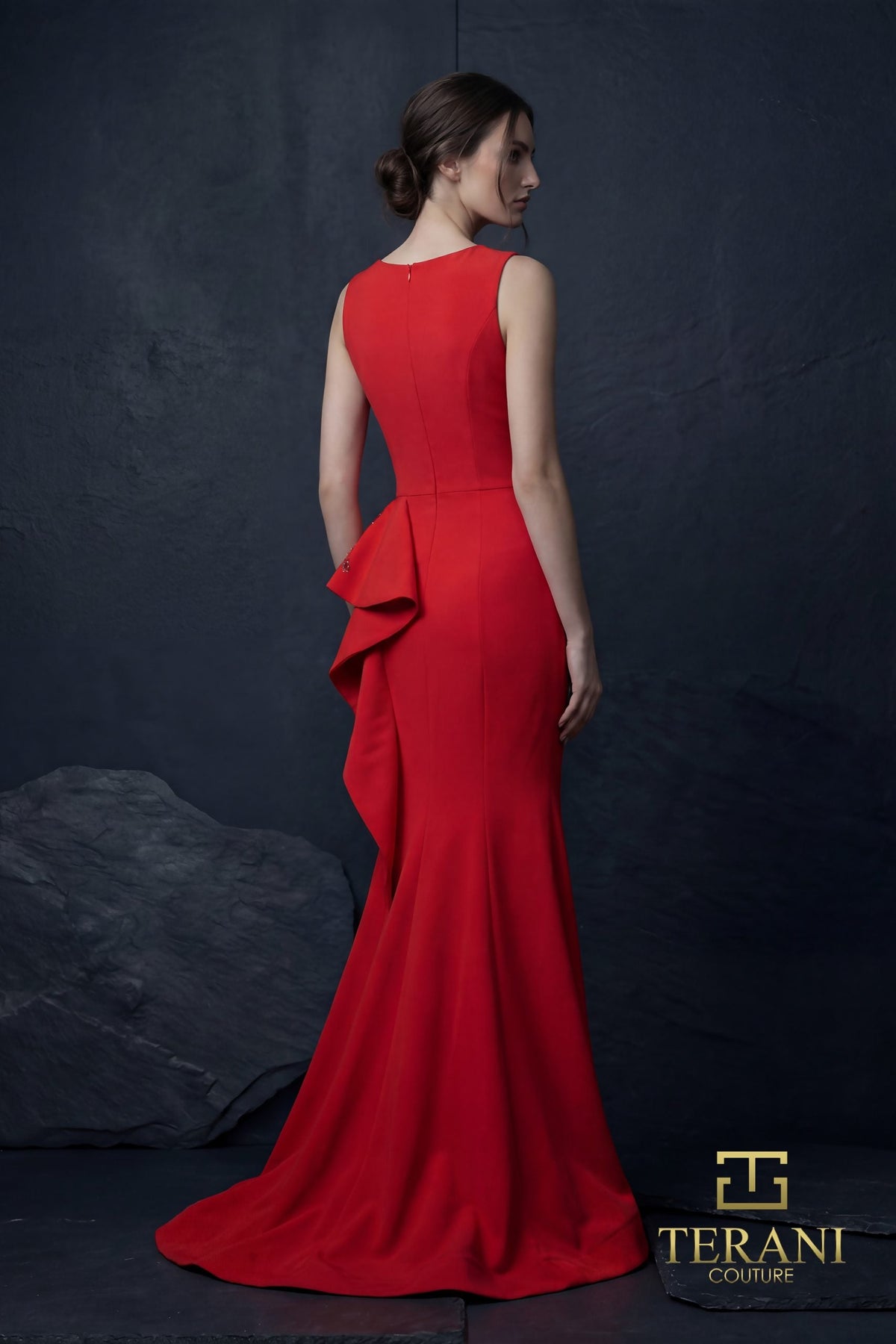 Terani Couture 261E6750 Sleeveless Jewel Neck Mermaid Dress