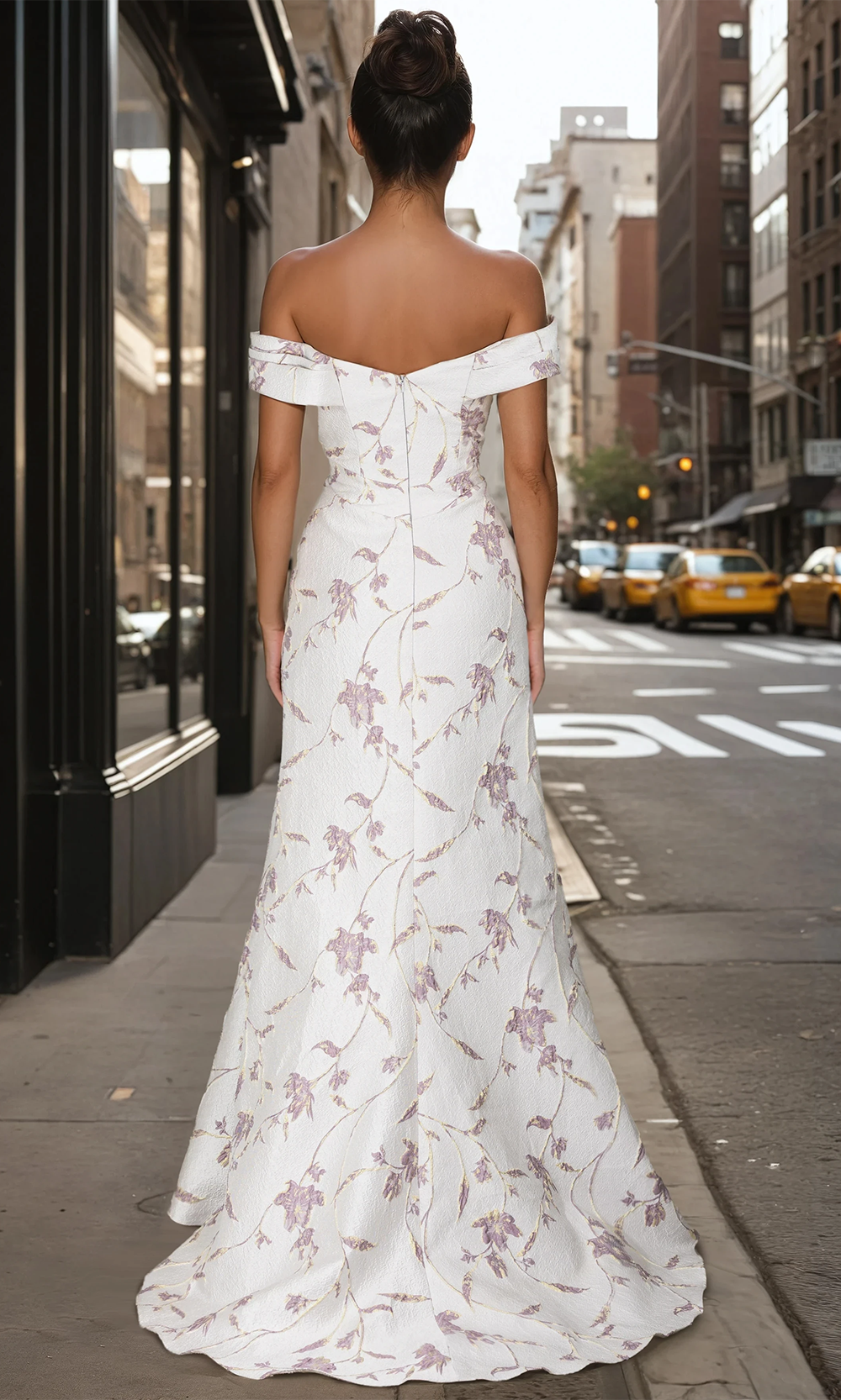 Janique 26207 - Off?Shoulder Floral Mermaid Evening Dress Mother of the Bride Dresses