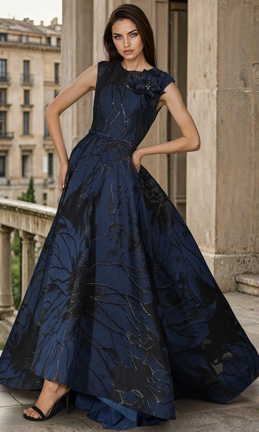 Janique 26209 - 3D Floral Sleeveless A?Line Dress Mother of the Bride Dresses\