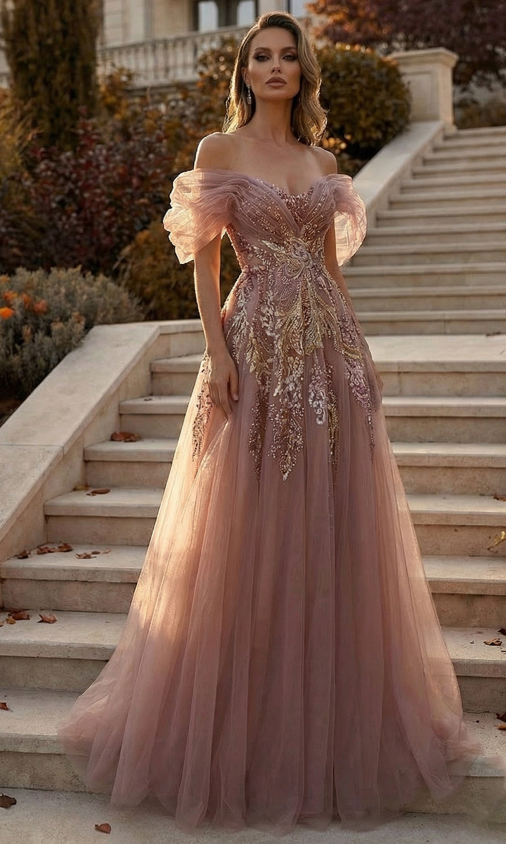 Terani Couture 262M7322 - Layered A-Line Beaded Embroidered Gown