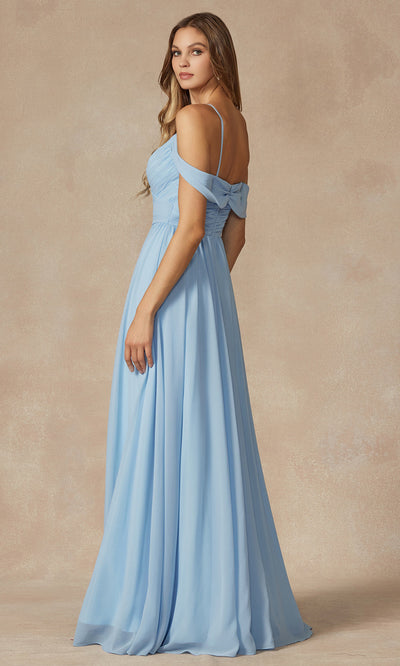 Juliet Dresses 262 - Long V-Neck Ruched Gown Formal Gowns