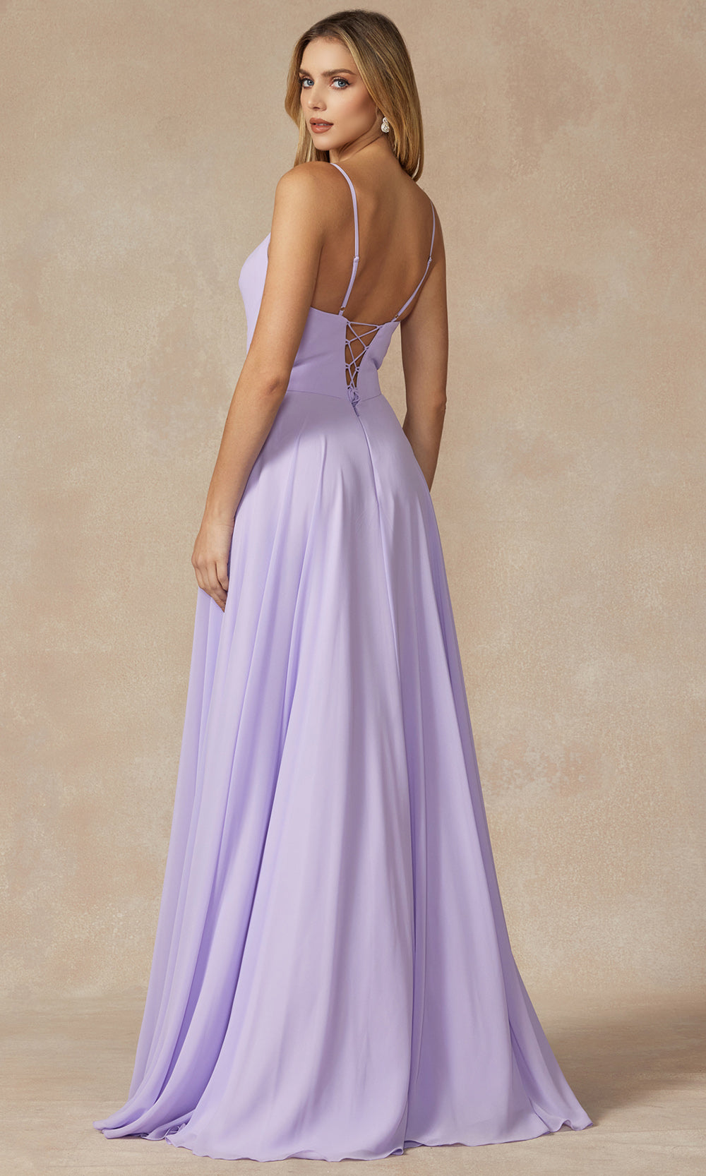 Juliet Dresses 262 - Long V-Neck Ruched Gown Formal Gowns