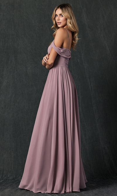 Juliet Dresses 262 - Long V-Neck Ruched Gown Formal Gowns