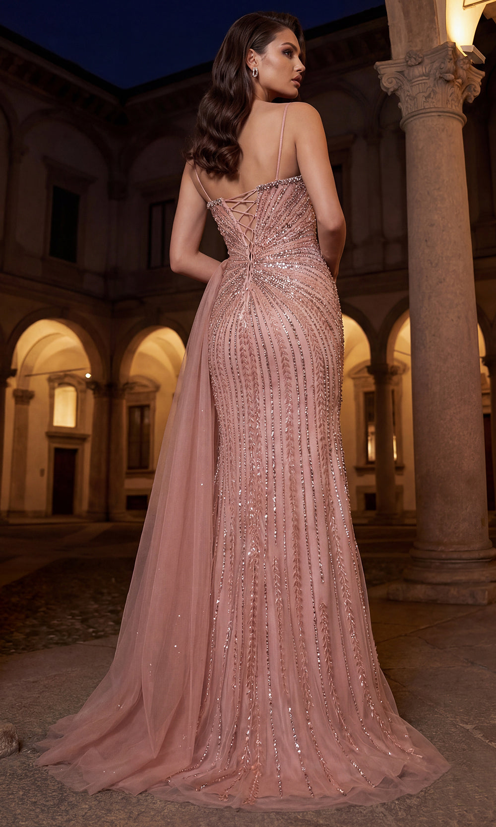 Terani Couture 262GL7515 - Bead Encrusted Deep Sweetheart Long Gown