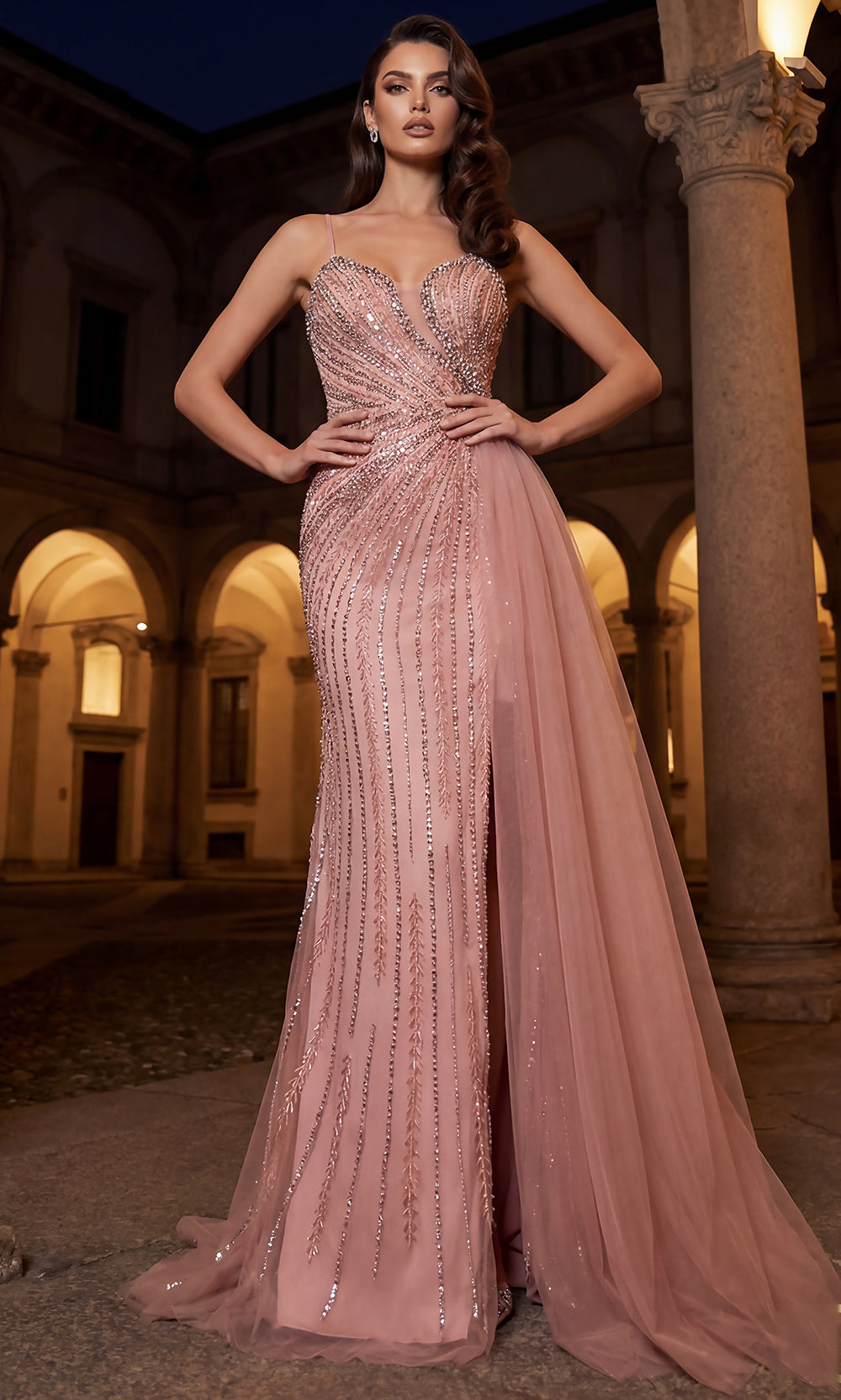 Terani Couture 262GL7515 - Bead Encrusted Deep Sweetheart Long Gown