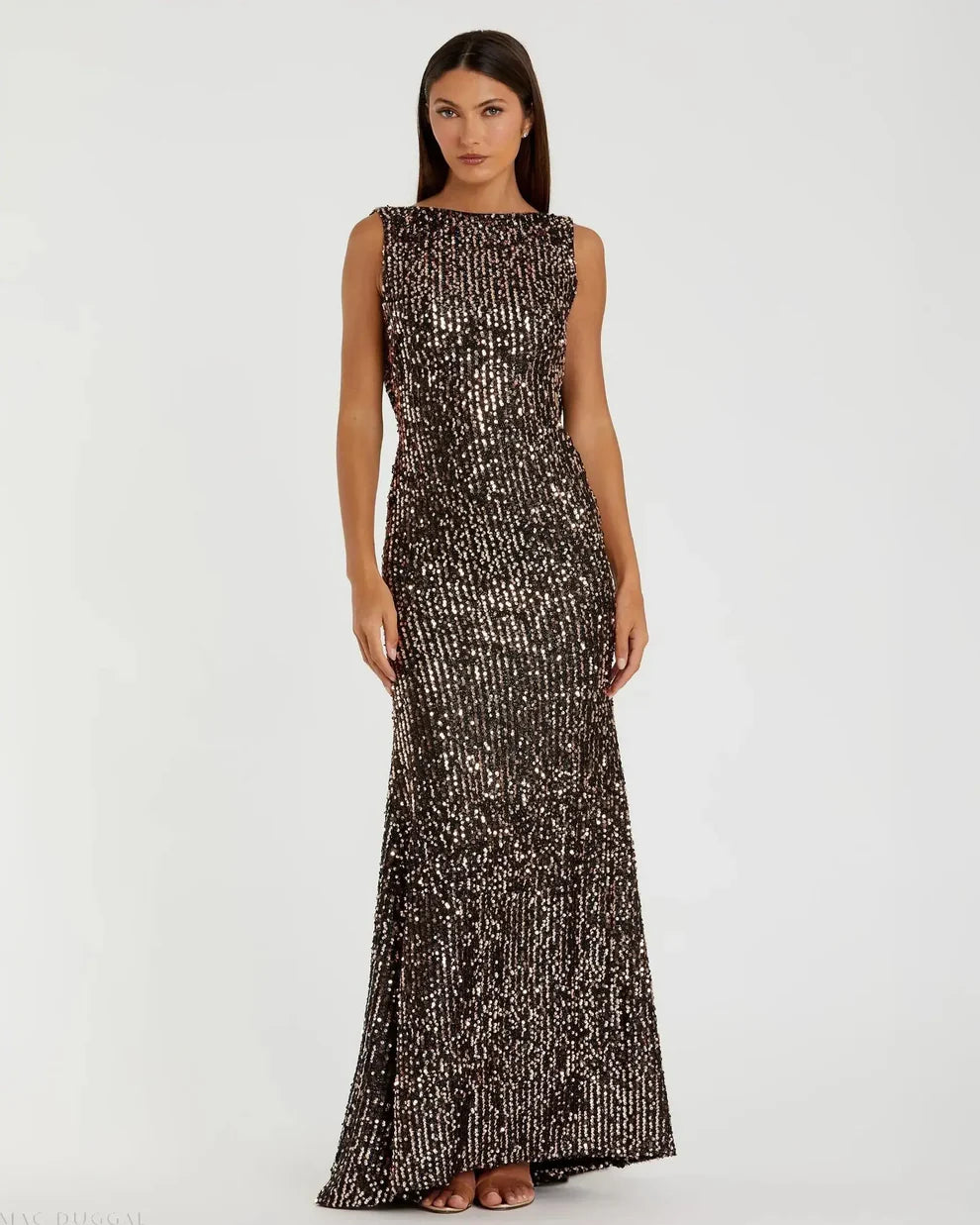 Ieena Duggal 26331I - Sequined Sleeveless Dress