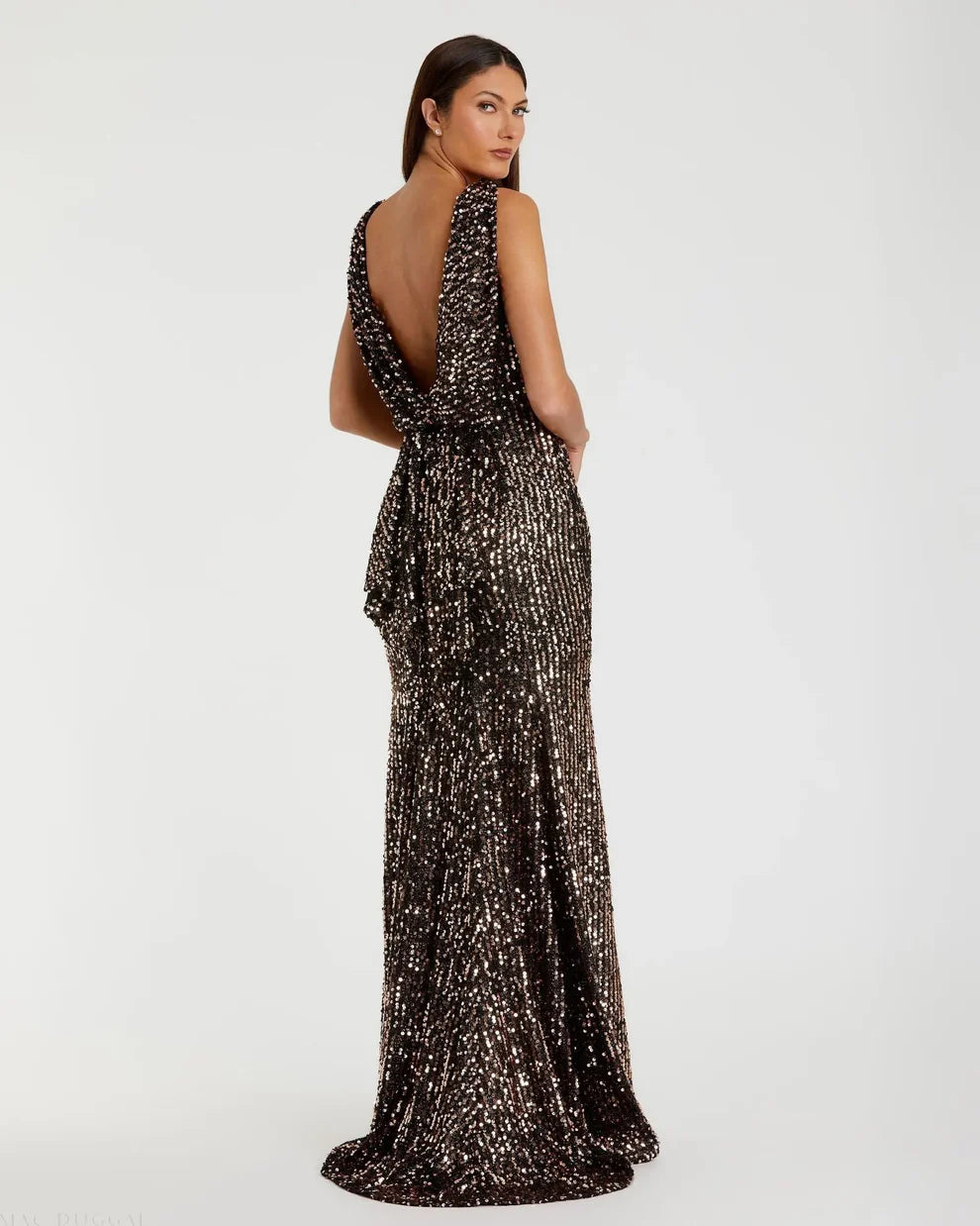 Ieena Duggal 26331I - Sequined Sleeveless Dress
